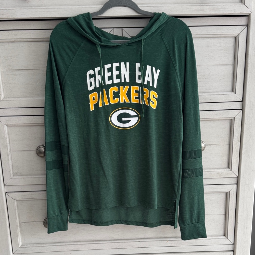 NFL Green Bay Packers Green and Yellow Hoodie SZ Large